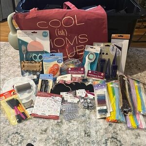 Craft Supplies Bundle with Pink Tote